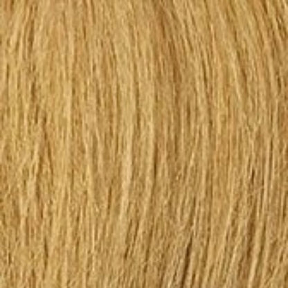 13x4 lace front wig straight golden blonde hair texture closeup showing smooth straight synthetic strands
