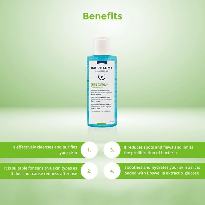 Isispharma Teen Derm Sensitive Purifying Cleansing Gel 100ml