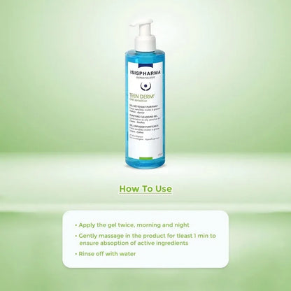 Isispharma Teen Derm Sensitive Purifying Cleansing Gel 250ml - How to Use