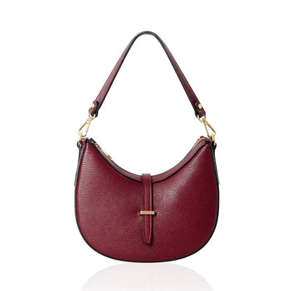 Italian Genuine Leather Crescent Shoulder Bag-Two Straps