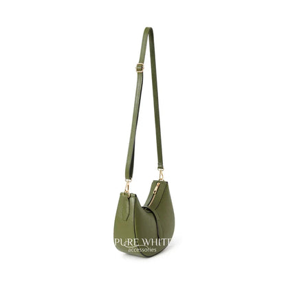 Italian Genuine Leather Crescent Shoulder Bag-Two Straps