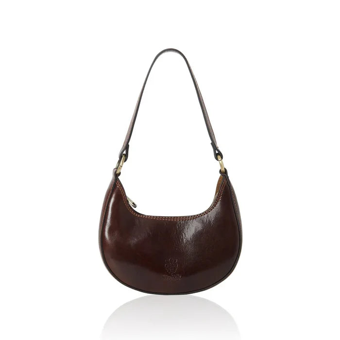 Italian Genuine Leather Vegetable-Tanned Crescent Bag - Small