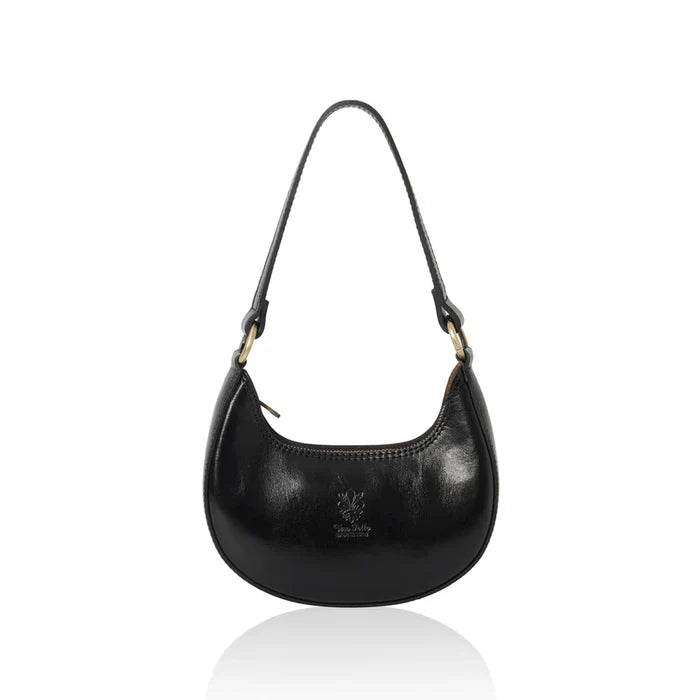Italian Genuine Leather Vegetable-Tanned Crescent Bag - Small