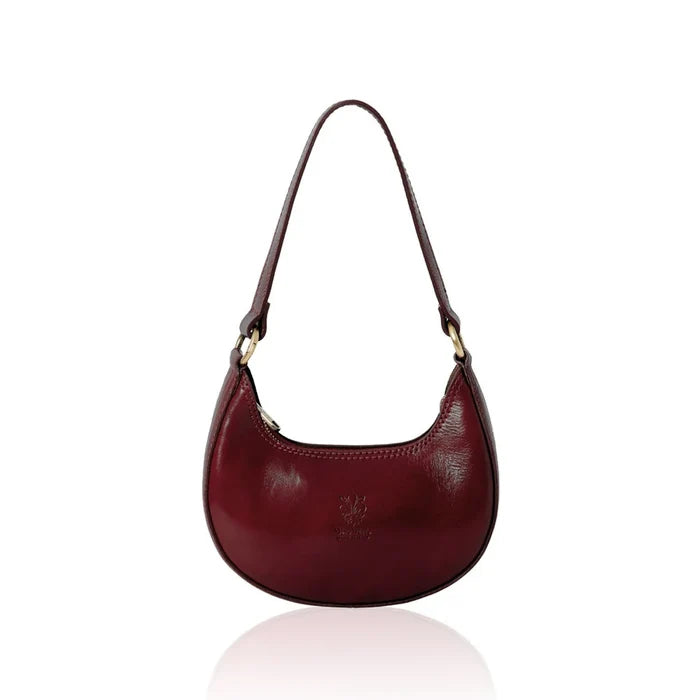 Italian Genuine Leather Vegetable-Tanned Crescent Bag - Small