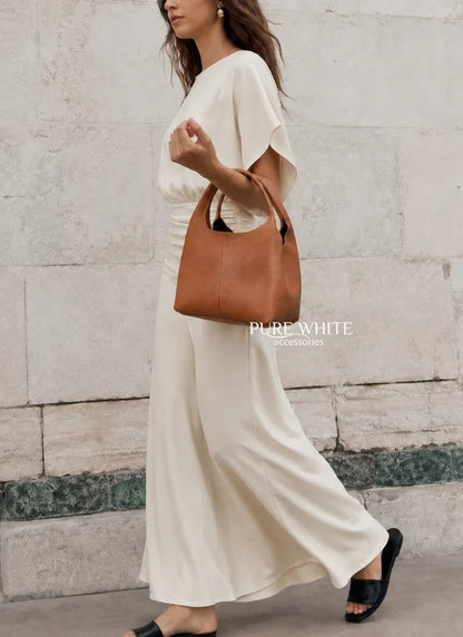 Italian Handmade Compact Leather Hobo Bag