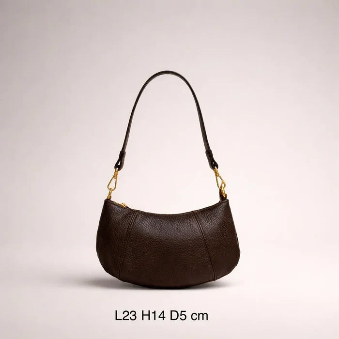 🤎 Italian Leather Bag – Chic Minimalism in Dark Brown