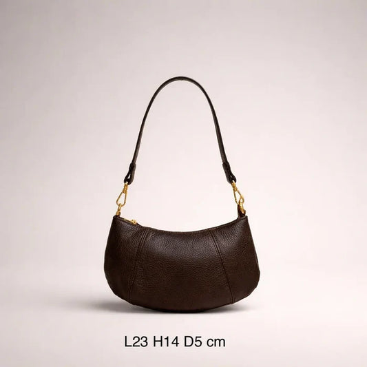 🤎 Italian Leather Bag – Chic Minimalism in Dark Brown