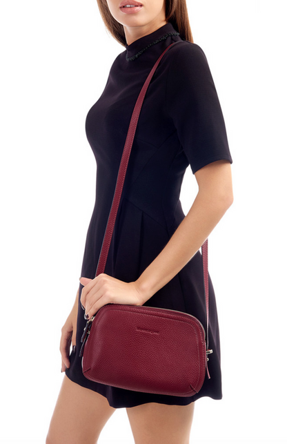 Italian Leather Black Handbag with silver Accessories