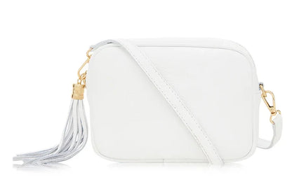 Italian Leather Camera Bag with Zipper Tassel