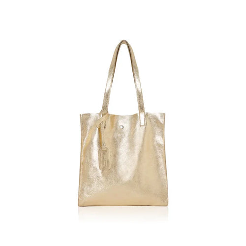Italian Leather Shopper Bag with Detachable Pouch