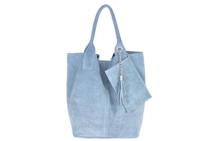 Italian Suede Leather Arianna Tote Bag