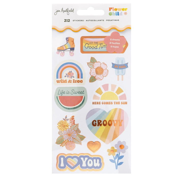 Jen Hadfield - Sticker Book - W/Silver Foil Accents - 212/Pkg - Flower Child. Available at Embellish Away located in Bowmanville Ontario Canada.