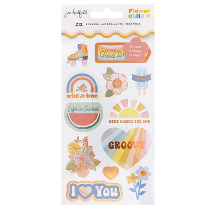 Jen Hadfield - Sticker Book - W/Silver Foil Accents - 212/Pkg - Flower Child. Available at Embellish Away located in Bowmanville Ontario Canada.
