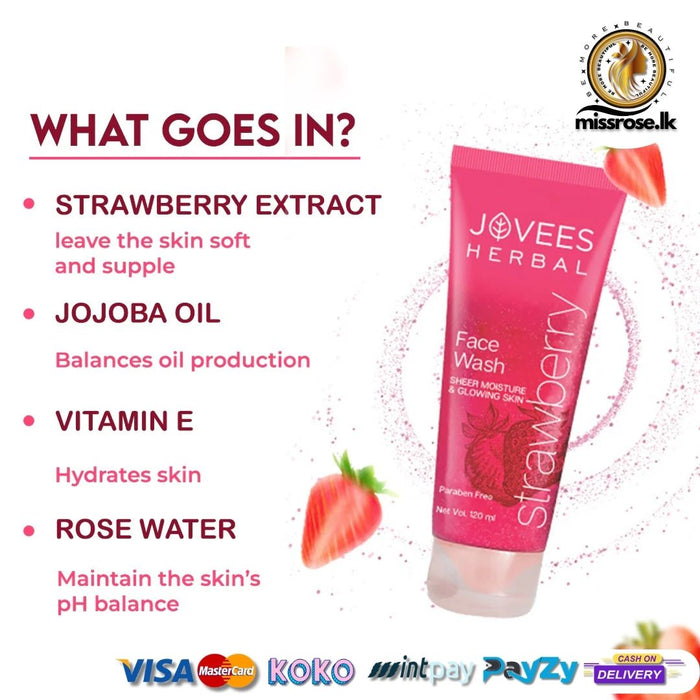 Jovees Strawberry Face Wash | Normal to Dry Skin | Hydrating