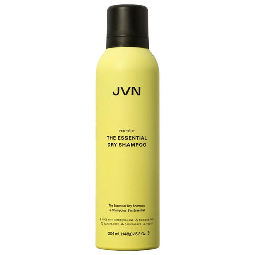JVN The Essential Dry Shampoo bottle with pump, a beauty hair care product designed for freshening and volumizing hair.