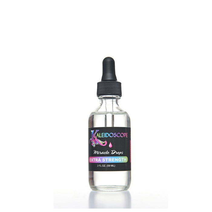 Kaleidoscope Miracle Drops Extra Strength hair serum bottle with dropper 2 fl oz clear liquid