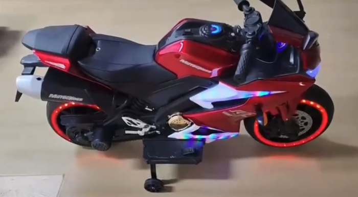 Kids Electric Sport Motorcycle | Rechargeable | LED Lights | Music | Ages 3-8 Years | Red