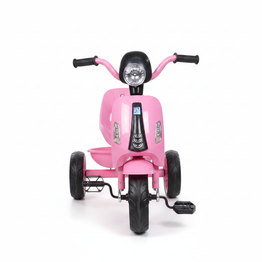 Kids Vespa Scooter Tricycle Pink - White Background