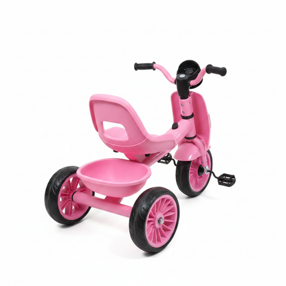 Kids Vespa Scooter Tricycle Pink - Rear View White Background