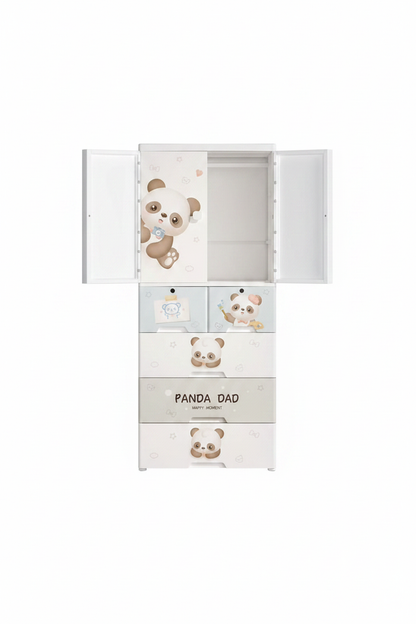 Kids Wardrobe Panda Dad White Pink - Studio Shot