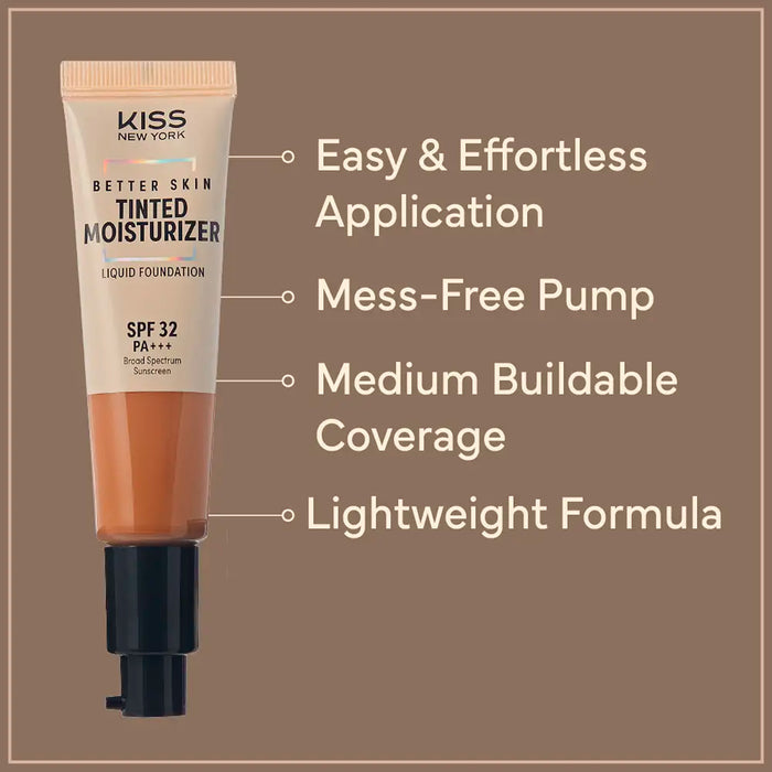 Kiss Better Skin Tinted Moisturizer Liquid Foundation SPF 32 1.01oz/ 30ml