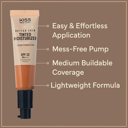 Kiss Better Skin Tinted Moisturizer Liquid Foundation SPF 32 1.01oz/ 30ml