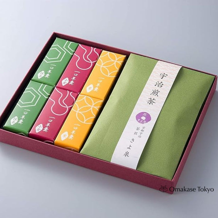 Kiyosen Yokan Japanese Sweets Gift set (Matcha, Chestnut, Azuki Red Bean) 6 pieces