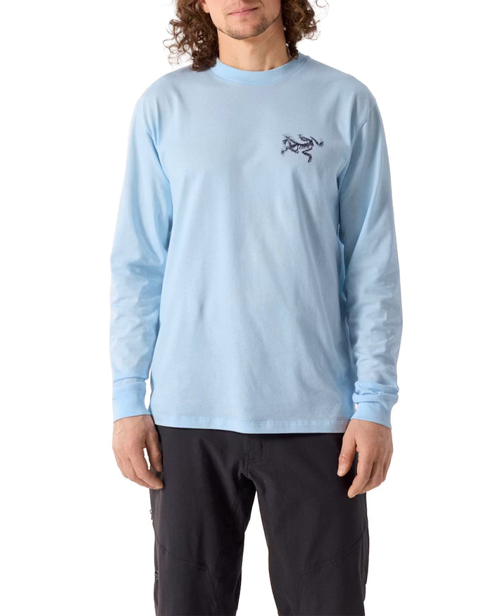 Kragg SL Cotton Bird Tile Shirt LS Alpine Blue / Moondrop