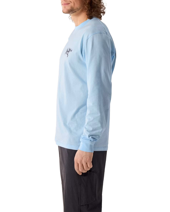 Kragg SL Cotton Bird Tile Shirt LS Alpine Blue / Moondrop