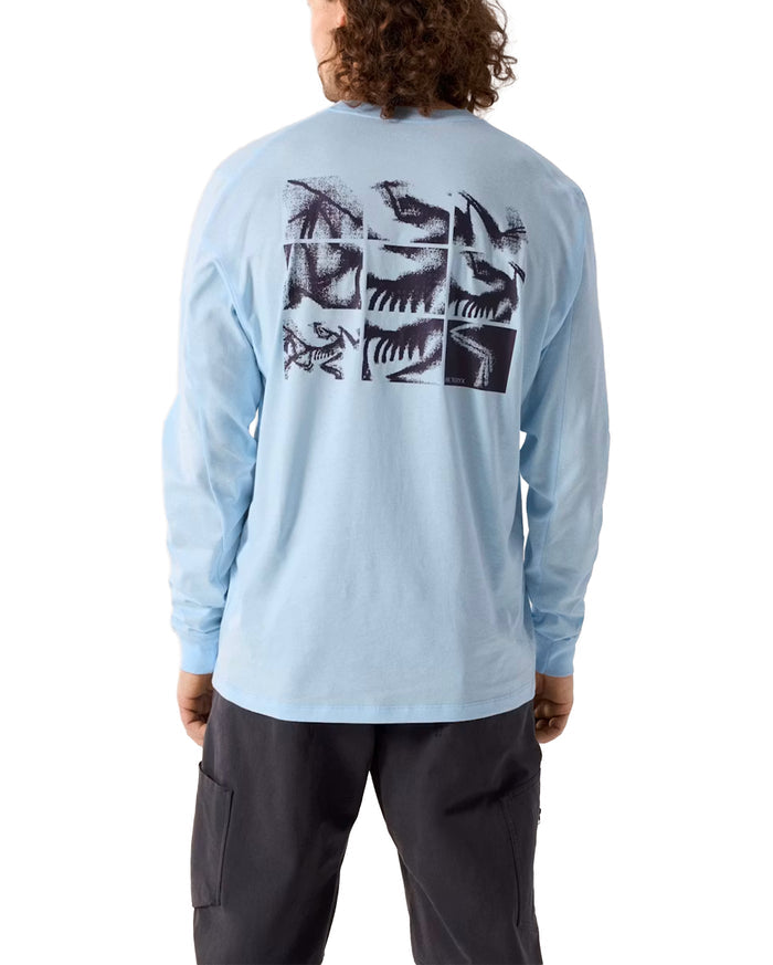 Kragg SL Cotton Bird Tile Shirt LS Alpine Blue / Moondrop