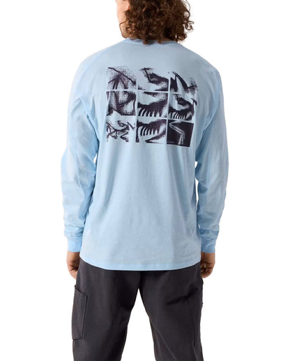 Kragg SL Cotton Bird Tile Shirt LS Alpine Blue / Moondrop