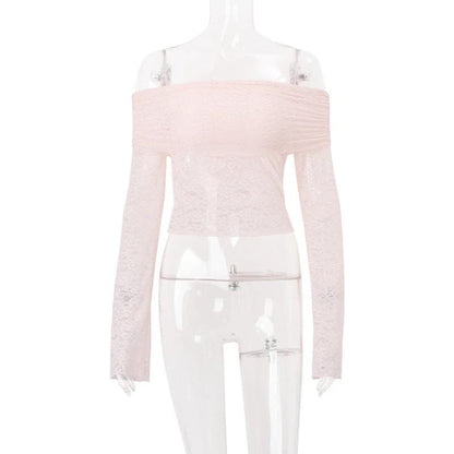 Lace Top Mid-length Skirt Set