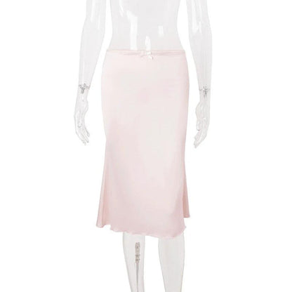 Lace Top Mid-length Skirt Set