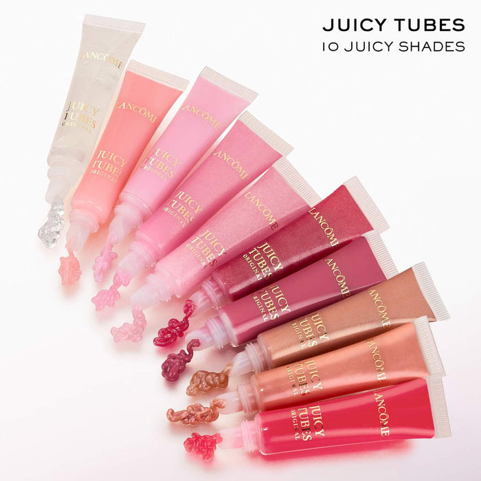 Lancome Juicy Tubes Original Lip Gloss in various shades, displayed with shiny, glossy finish and vibrant color options.
