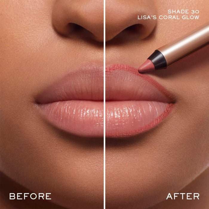 Lancôme Lip Idôle Lip Shaper creamy matte lip liner in Lisa's Coral Glow, new and unopened, displaying its soft coral shade.
