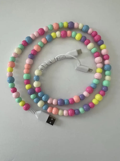 Lanyard Lovebirds Beaded Phone Charger