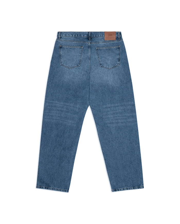 Laserprint Whiskers Denim Pants Light Blue Denim