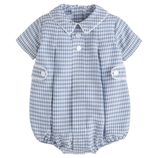 LE Gray Blue Gingham Davant Bubble