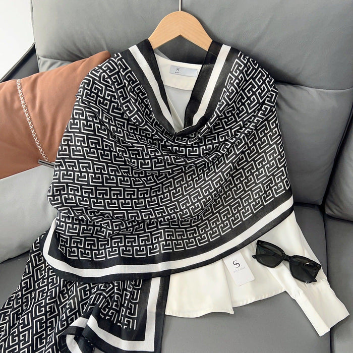 Lettered Rayon and Linen Hijab