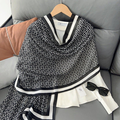 Lettered Rayon and Linen Hijab