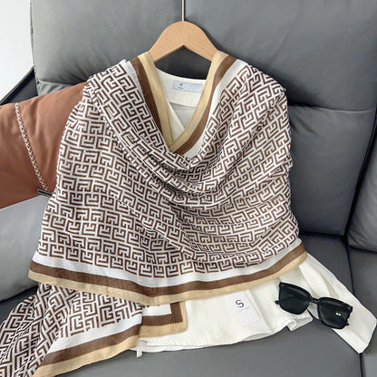 Lettered Rayon and Linen Hijab