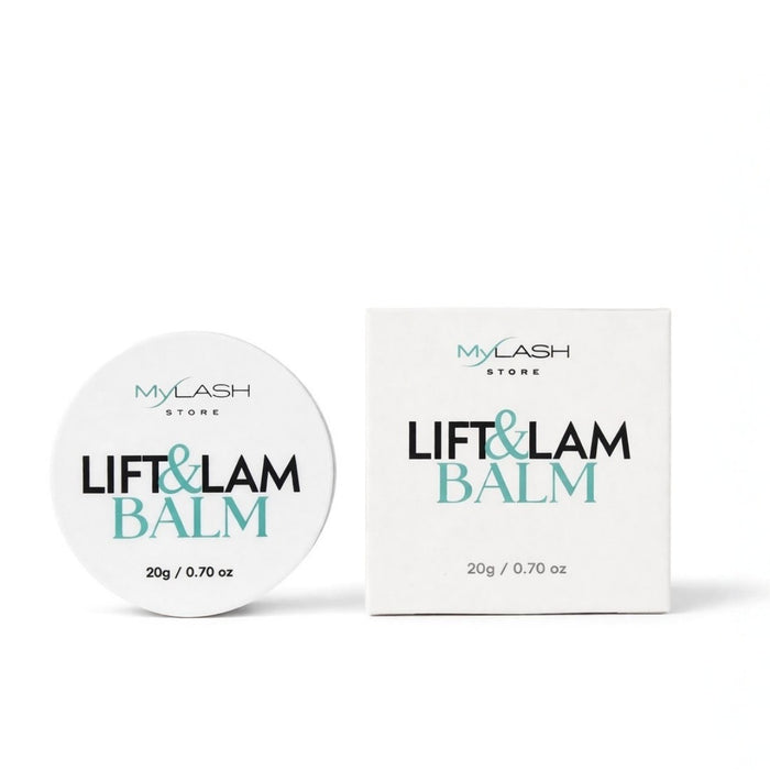 MyLash Store Lift & Lam Balm packaging on a white background