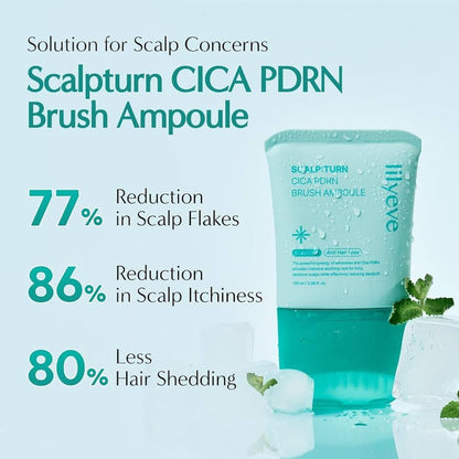 Lilyeve Scalp: Turn Cica PDRN Brush Ampoule 100ml ليلييف سكالب: أمبولة فرشاة تيرن سيكا بي دي آر إن - Princess Cosmetics Qatar