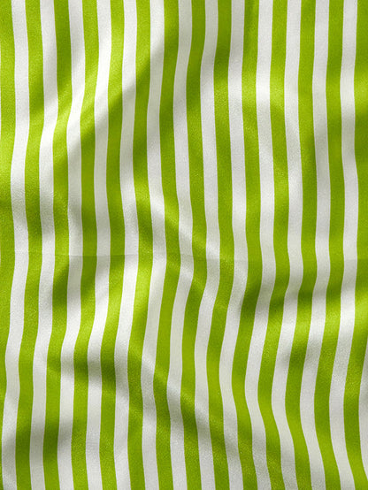 Lime Striped Silk Pocket Square
