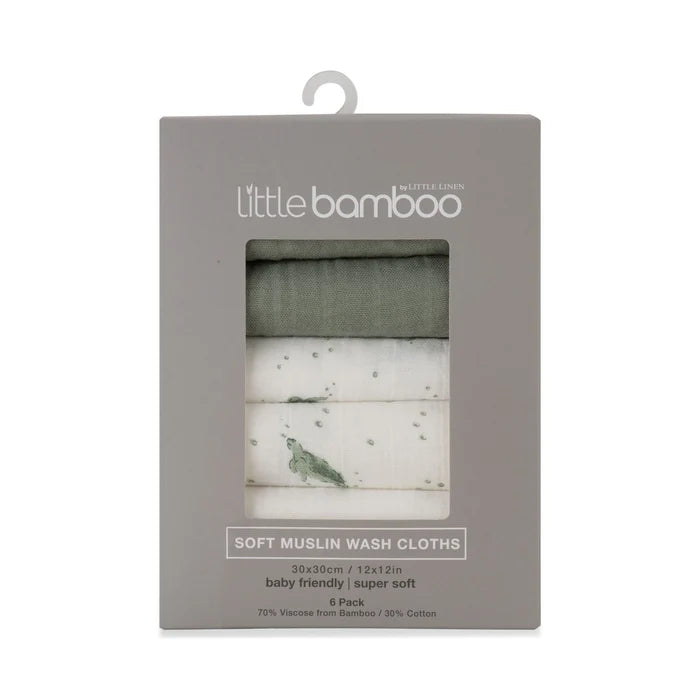 Little Bamboo Muslin Washers - Turtle Bay