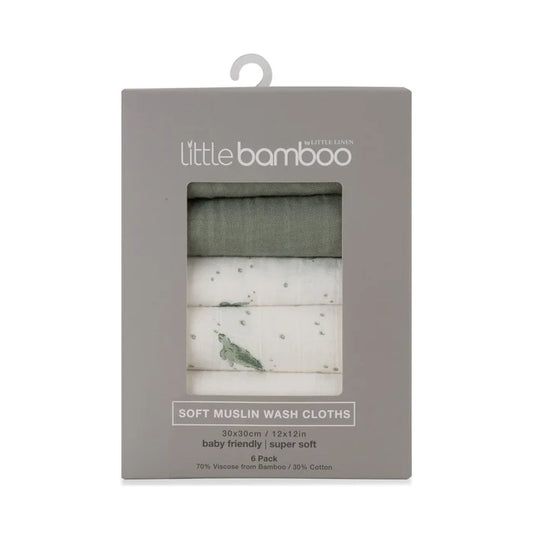 Little Bamboo Muslin Washers - Turtle Bay