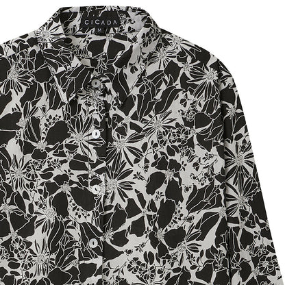 CICADA Long Sleeve Floral Shirt (Black) | Isetan KL Online Store