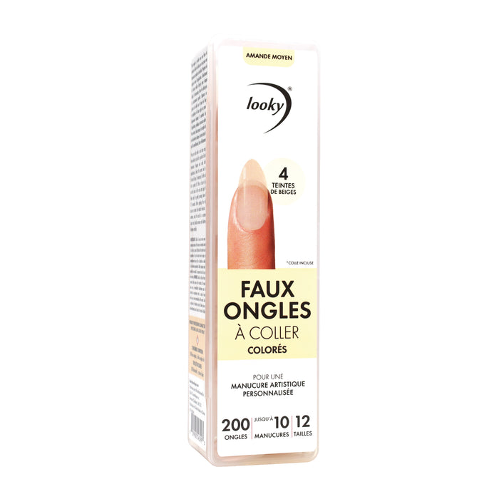 Looky Faux Ongles à Coller Colorés Beige