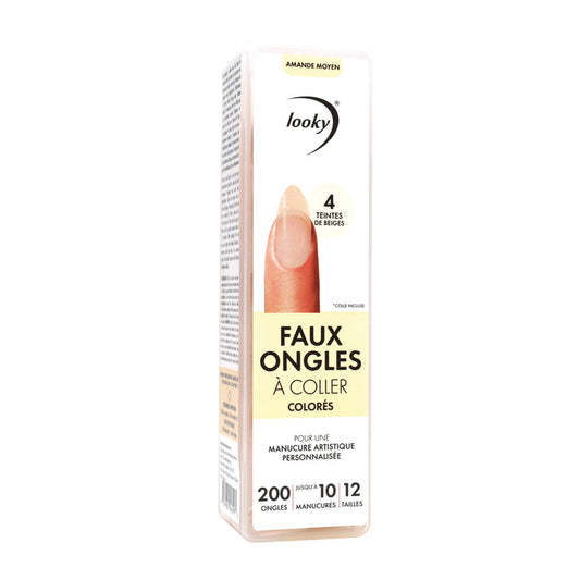 Looky Faux Ongles à Coller Colorés Beige