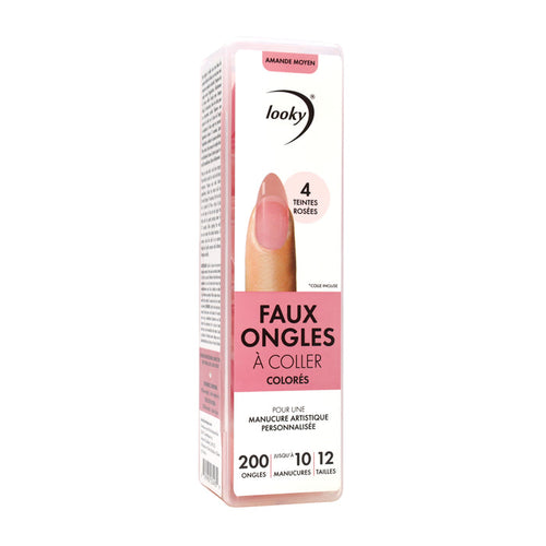Looky Faux Ongles à Coller Colorés Rose